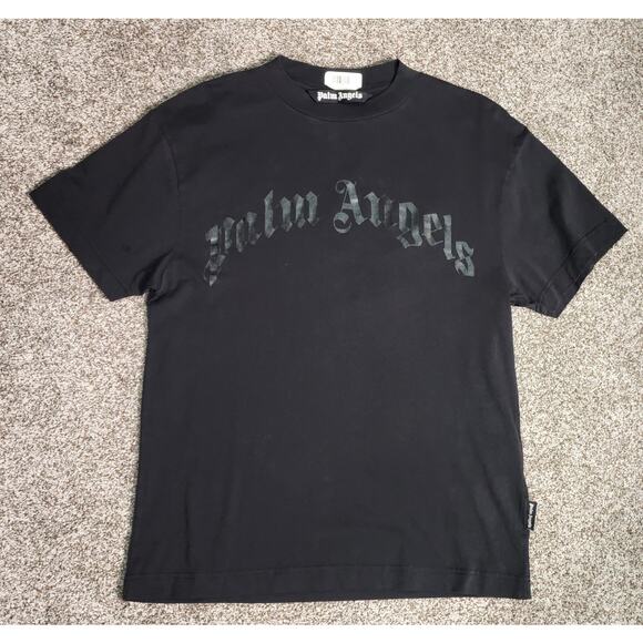 Authentic Palm Angels Curved Logo Black on Black Sm NWOT - Picture 6 of 12